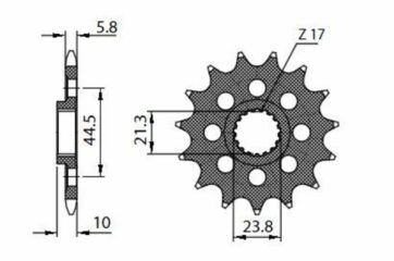 3A3 FRONT REPLACEMENT SPROCKET 14 TEETH 520 PITCH BLACK STEEL