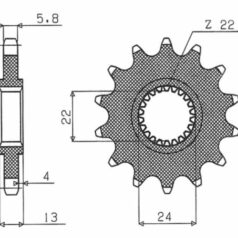 377 FRONT REPLACEMENT SPROCKET 16 TEETH 520 PITCH BLACK STEEL