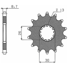 524 FRONT REPLACEMENT SPROCKET 17 TEETH 530 PITCH BLACK STEEL