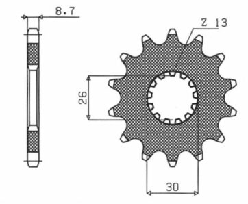 524 FRONT REPLACEMENT SPROCKET 18 TEETH 530 PITCH BLACK STEEL