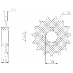 3D3 FRONT REPLACEMENT SPROCKET 17 TEETH 520 PITCH BLACK STEEL