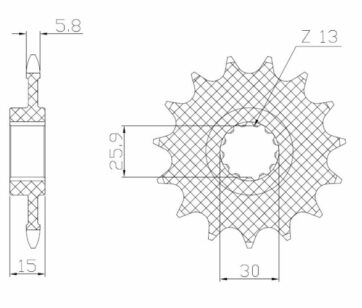 3D3 FRONT REPLACEMENT SPROCKET 17 TEETH 520 PITCH BLACK STEEL