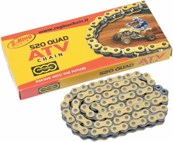 135 QUAD 116 CLIP LINK 520 Z-RING REPLACEMENT DRIVE CHAIN / GOLD|NATURAL