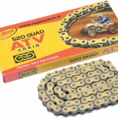 135 QUAD 118 CLIP LINK 520 Z-RING REPLACEMENT DRIVE CHAIN / GOLD|NATURAL