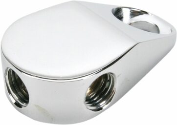 BRAKE TEE/ BRAKE SWITCH BODY WITH MOUNT FRONT CHROME 3x FEMALE 3/8x24 JIC/UNF