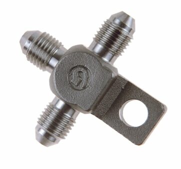 BRAKELINE TEE FITTING WITH MOUNT FOR AN-03 HOSE STAINLESS-STEEL MALE 3x 3/8x24 JIC/UNF