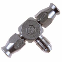TEE FITTING REUSABLE FOR AN-03 HOSE STAINLESS-STEEL 1x MALE 3/8x24 JIC/UNF 2x AN-3 HOSE-CONNECTOR