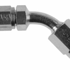 FITTING 45° SWEPT TUBE -03 FEMALE CONCAVE SEAT 3/8x24 JIC/UNF CHROME