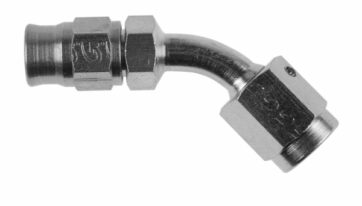 FITTING 45° SWEPT TUBE -03 FEMALE CONCAVE SEAT 3/8x24 JIC/UNF CHROME