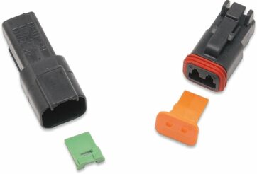 RECEPTACLE DEUTSCH DT-SERIES 2-PIN BLACK