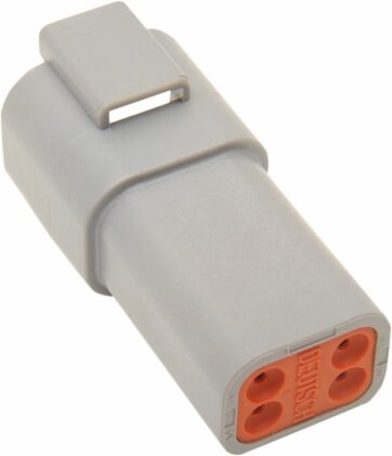 RECEPTACLE DEUTSCH DT-SERIES 4-PIN GREY