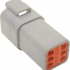 RECEPTACLE DEUTSCH DT-SERIES 6-PIN GREY