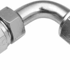 FITTING 90° SWEPT TUBE -03 FEMALE CONCAVE SEAT 3/8x24 JIC/UNF CHROME