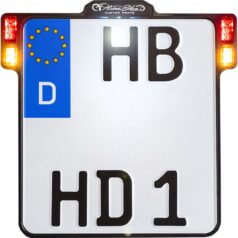 ALL-INN 2.0 Black Lic Plate Holder w/LED Light Brk & Rr