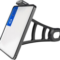 SIDE MOUNT LICENSE PLATE HOLDER W/TL ALUM BLACK (FL/FX)