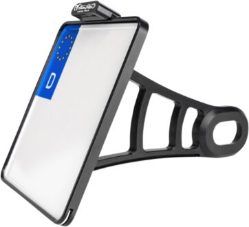 SIDE MOUNT LICENSE PLATE HOLDER W/TL ALUM BLACK (FL/FX)