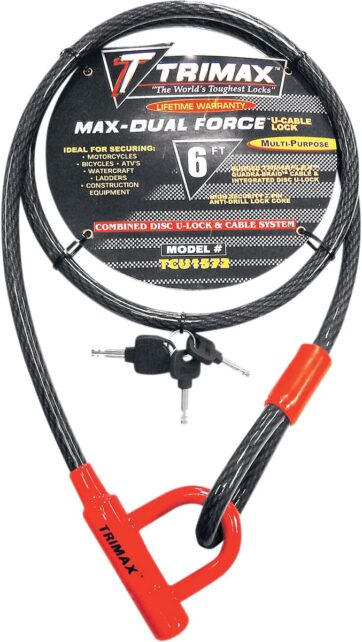TRIMAX CABLE & U-LOCK TRIMAFLEX QUADRA BRAID 6'X15MM