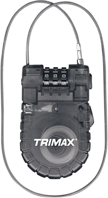 TRIMAX CABLE-LOCK RETRACTABLE 3-DIGIT COMBINATION 3'