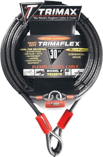 TRIMAX CABLE-LOCK TRIMAFLEX QUADRA BRAID DUAL LOOP 30'X10MM