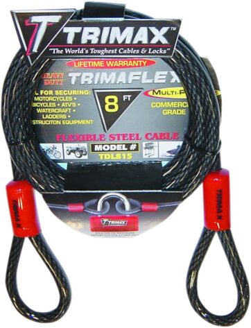 TRIMAX CABLE-LOCK TRIMAFLEX QUADRA BRAID DUAL LOOP 8'X15MM