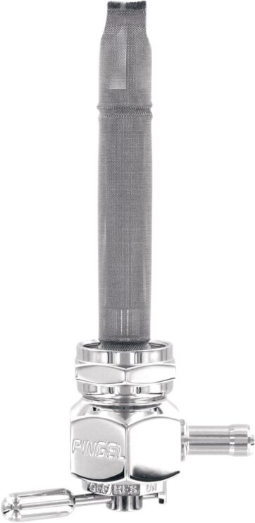 SINGLE OUTLET RESERVE FUEL VALVE HD METRIC NUT HEX CHROME