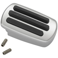 Drag Specialties Bromspedalskåpa – Universal Chrome/Black (2 5/8″ × 4 3/4″)