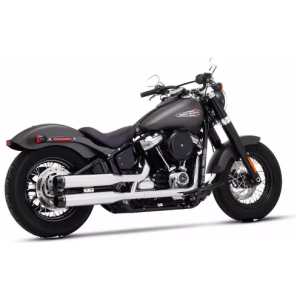 MUFFLER SLIP-ON 3.5" CHROME W/BLACK END CAPS  Softail 2018+