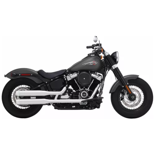MUFFLER SLIP-ON 3.5" CHROME W/CHROME END CAPS - Softail 2018+