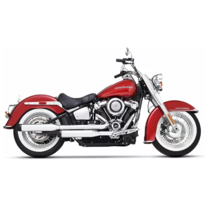 MUFFLER SLIP-ON 3.5" CHROME W/BLACK END CAPS - Softail 18-24