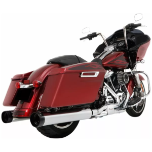 4.5" Muffler Slip-On Duals Krom/svart HD Touring 17-24