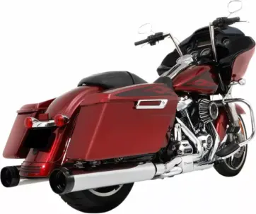 4.5" Muffler Slip-On Duals Krom/svart HD Touring 17-24