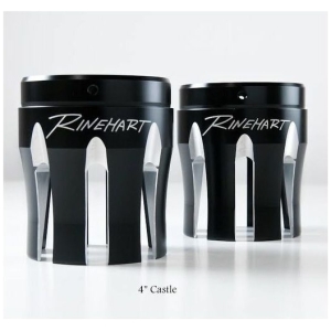 END CAPS CASTLE 4" EXHAUST MOTO SERIES BLACK