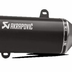 SLIP-ON LINE MUFFLER BLACK STAINLESS STEEL CARBON END CAP
