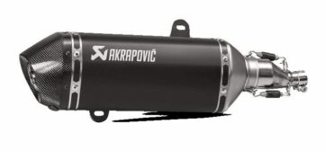 SLIP-ON LINE MUFFLER BLACK STAINLESS STEEL CARBON END CAP