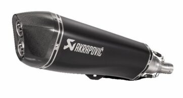 SLIP-ON LINE MUFFLER BLACK STAINLESS STEEL CARBON END CAP