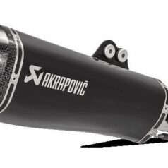 SLIP-ON LINE MUFFLER BLACK STAINLESS STEEL CARBON END CAP