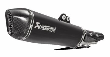 SLIP-ON LINE MUFFLER BLACK STAINLESS STEEL CARBON END CAP
