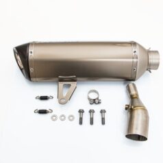 SLIP-ON LINE MUFFLER STAINLESS STEEL CARBON END CAP