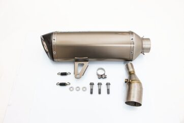 SLIP-ON LINE MUFFLER STAINLESS STEEL CARBON END CAP