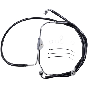 FRONT BRAKE LINE BLACK VINYL COATED STAINLESS STEEL EXTENDED 4"