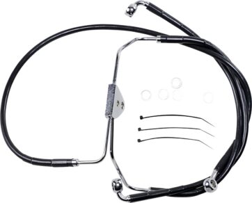 FRONT BRAKE LINE BLACK VINYL COATED STAINLESS STEEL EXTENDED 4"