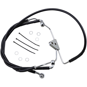 FRONT BRAKE LINE BLACK VINYL COATED STAINLESS STEEL EXTENDED 6"