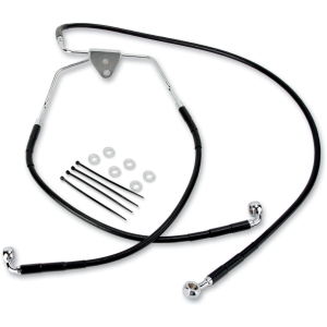 FRONT BRAKE LINE BLACK VINYL COATED STAINLESS STEEL EXTENDED 10"