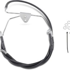 FRONT BRAKE LINE BLACK VINYL COATED STAINLESS STEEL EXTENDED 2"