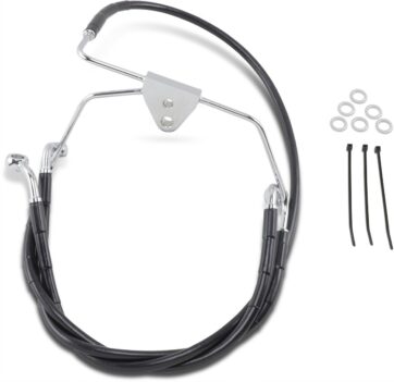 FRONT BRAKE LINE BLACK VINYL COATED STAINLESS STEEL EXTENDED 4"