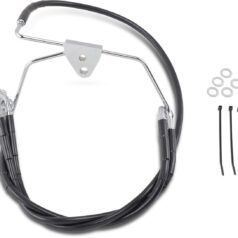 FRONT BRAKE LINE BLACK VINYL COATED STAINLESS STEEL EXTENDED 6"