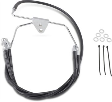 FRONT BRAKE LINE BLACK VINYL COATED STAINLESS STEEL EXTENDED 6"
