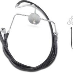 FRONT BRAKE LINE BLACK VINYL COATED STAINLESS STEEL EXTENDED 2"