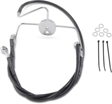FRONT BRAKE LINE BLACK VINYL COATED STAINLESS STEEL EXTENDED 4"