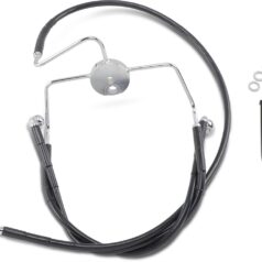 FRONT BRAKE LINE BLACK VINYL COATED STAINLESS STEEL EXTENDED 6"